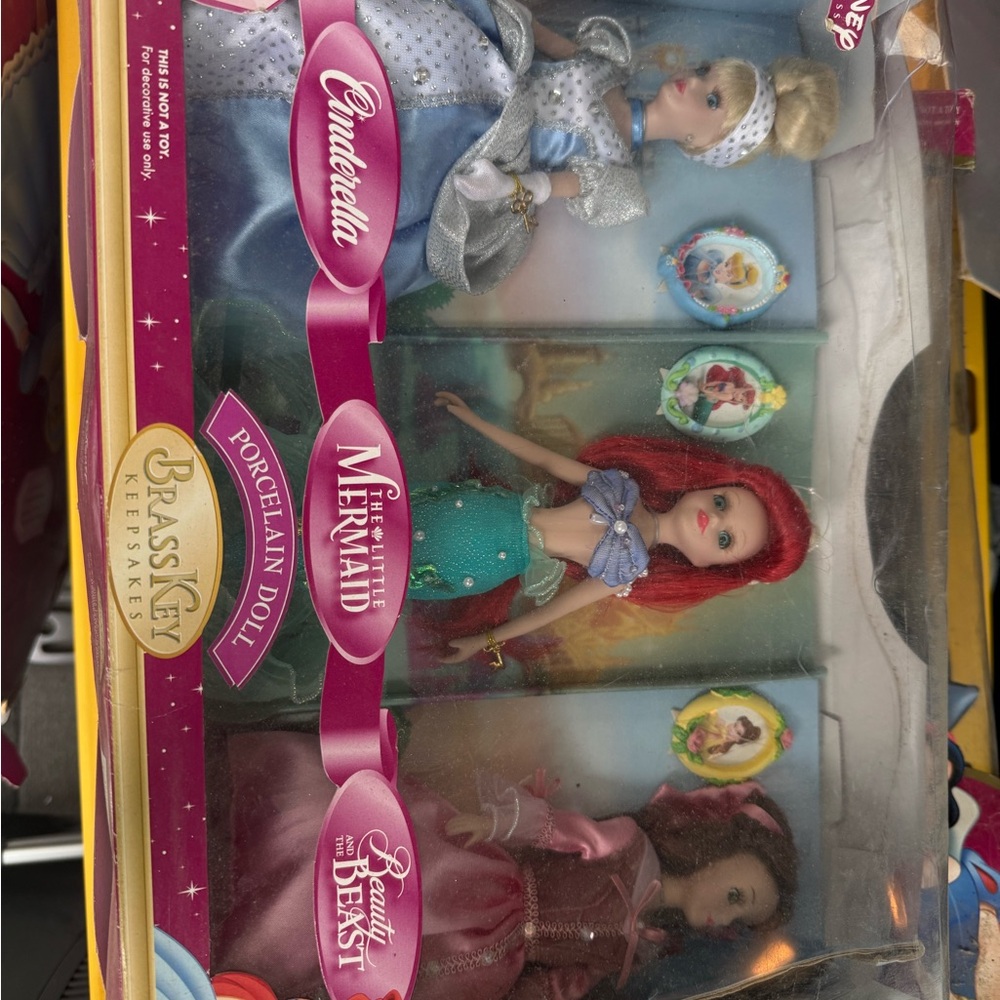 Disney Princess Porcelain Doll Collection - Blue, Red, Pink